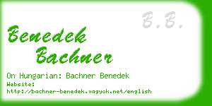 benedek bachner business card